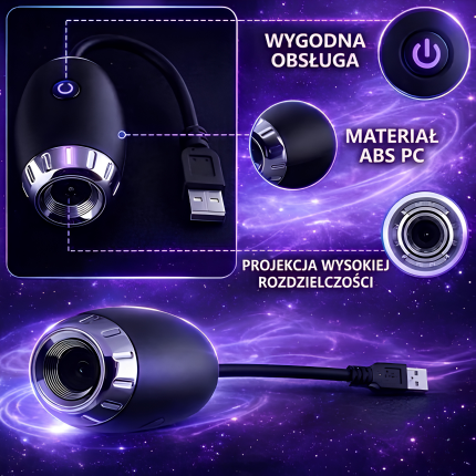 LuxOfera - lampka nocna LED z efektem gwieździstego nieba